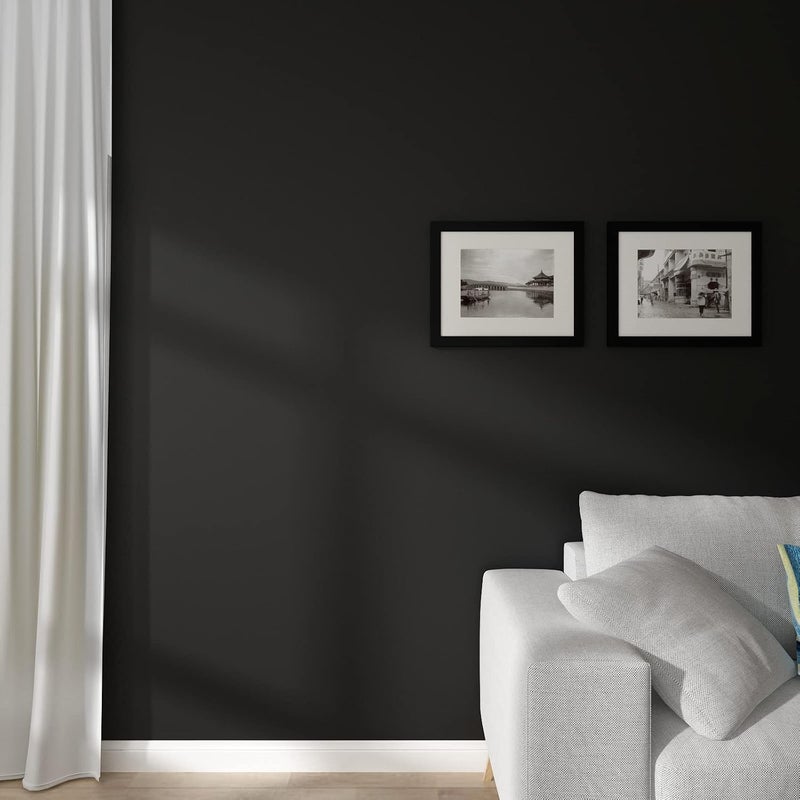 Decotalk ورق حائط أسود قابل للإزالة 200"×12" ورق لاصق أسود ورق تغليف داكن للخزائن تغطية جدران داكنة لاصق ذاتي ورق فينيل بلون صلب غير لامع - Image 4