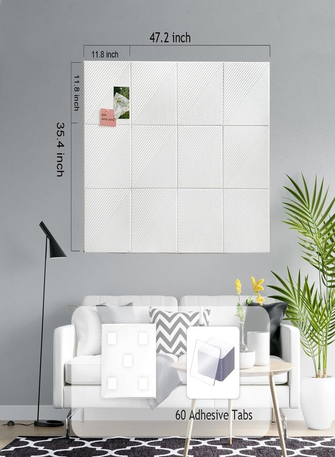 AkuDecor Large Cork Board for Walls 48"x 36", 12 Pack Felt Wall Tiles with Safe Removable Adhesive Tabs, Cork Board for Office,Pinboard Bulletin Board - White - Image 5