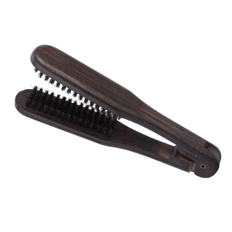 POCREATION Double Hairdressing Comb Professional Hairdressing Comb Double Brushes Wooden Anti static Hair Straightener Tool for Salon and Home