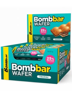 Protein Wafer with Tiramisu Flavor, Gluten Free, High Fiber and No Sugar Added 12x32g