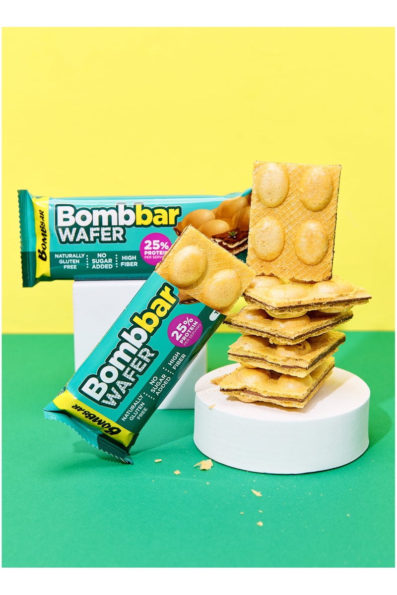 BOMBBAR Protein Wafer with Tiramisu Flavor, Gluten Free, High Fiber and No Sugar Added 12x32g  - Image 3