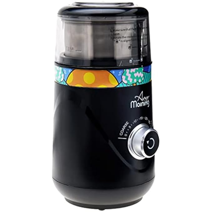 Any Morning Electric Coffee Grinder Adjustable Herb Grinder For Beans Spices Nuts Stainless Steel Blades Removable Cup 10 Precise Gring Settings Grinds Rapidly And Evenly 10 Cup 150 W - Image 2