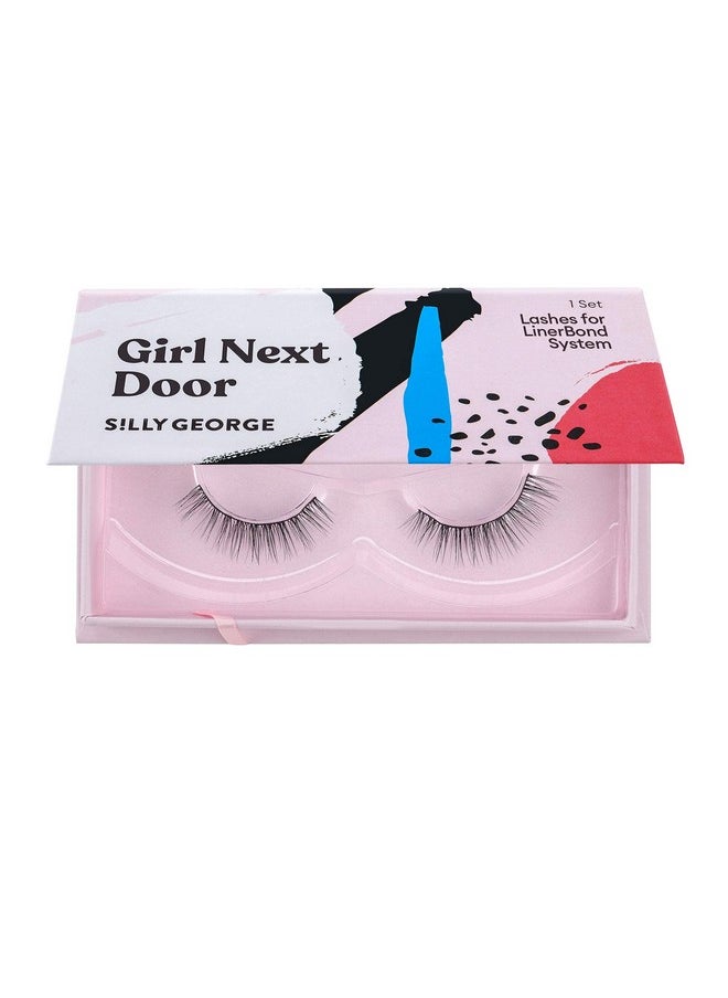 Silly George Girl Series Eyelashes ; Luxurious Synthetic Silk, Comfortable, Lightweight, Wind Resistant, Easy To Apply, Reusable, Smudgefree, Budgefree, Grudgefree Lashes, Cruelty Free & Vegan (Girl Next Door)  - Image 1