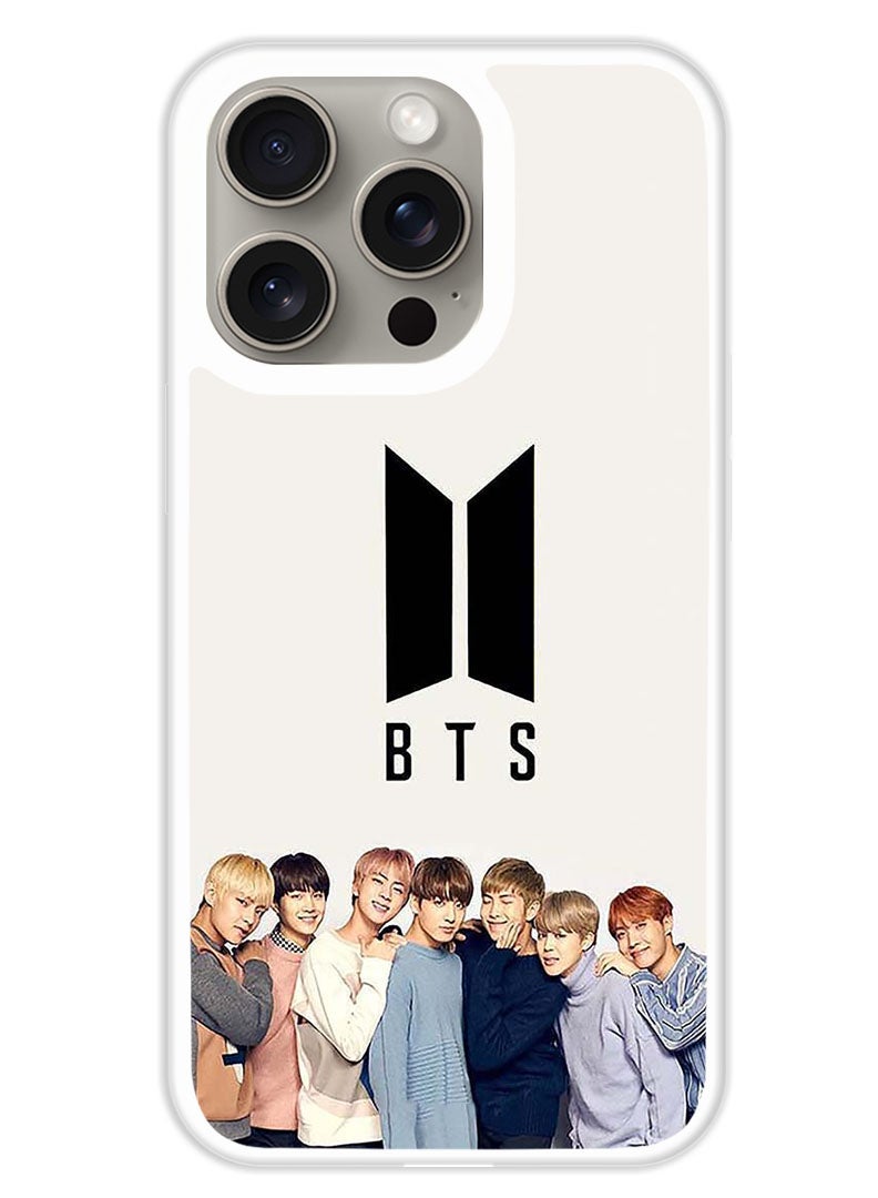 Theodor غطاء حماية لجهاز APPLE IPHONE 15 Pro Max BTS Crew (مصد أبيض) - Image 1