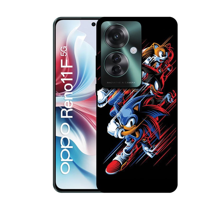 EYE CATCH Printed Protective Case Cover For Oppo Reno 11 F -  Sonic In Action - Image 1