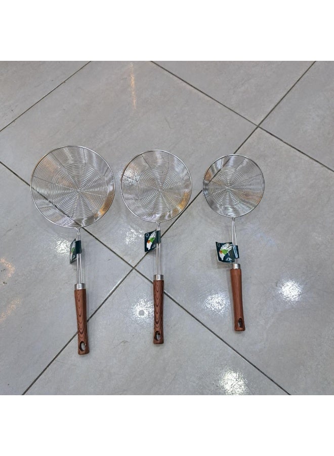 Roasting rack with wooden handle - practical design for a more organized kitchen (Medium size, height 7 cm, diameter 15 cm, length 40.5 cm) - Image 2