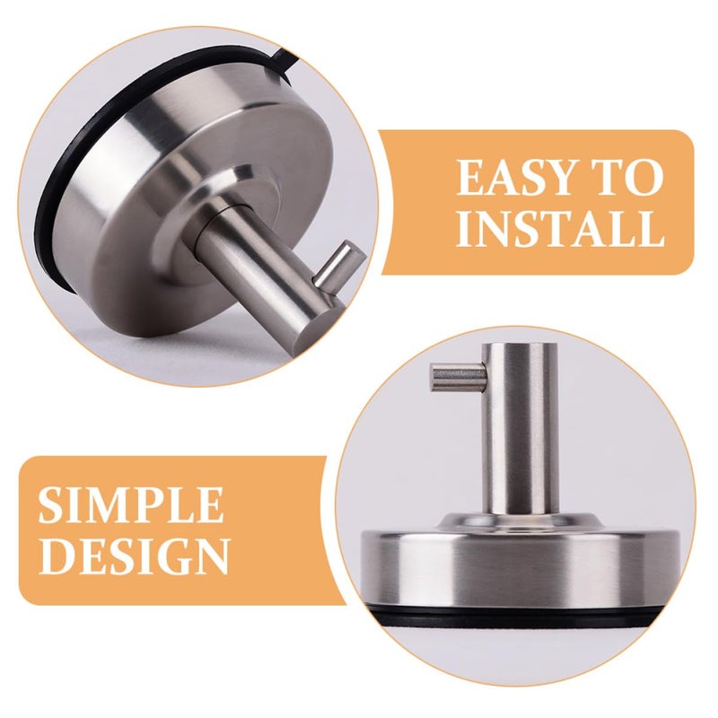 Stainless Steel Suction Cup Hooks For Bathroom Towel Robe Hanging Shower Wall Organizer - Image 4