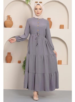 Pleated Buttoned Ayrobin Dress Gray - pzsku/ZC973B88E0C61B2AAD30FZ/45/_/1738059524/03f07e73-cfe4-452d-bb73-e919b92df207