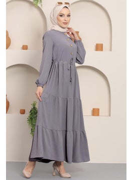 Pleated Buttoned Ayrobin Dress Gray - pzsku/ZC973B88E0C61B2AAD30FZ/45/_/1738059526/f90eb7f9-4e2d-46a9-9434-6ea65fdee66a