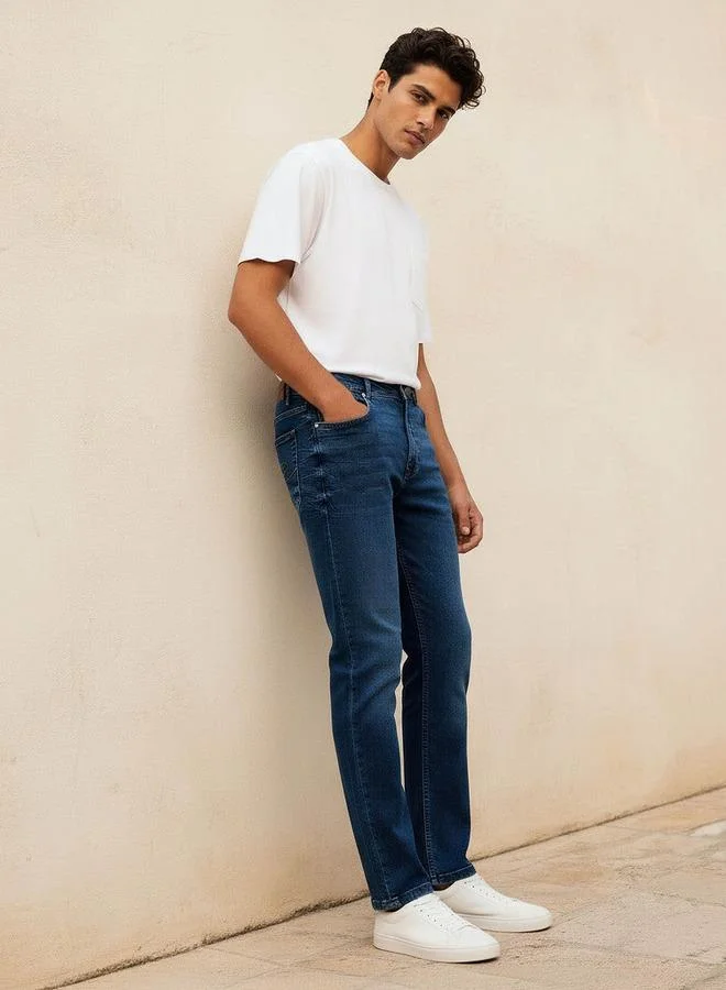 Lee Cooper BLUE Lee Cooper Men Regular Fit Soft Touch Jeans for Men | Best Price UAE