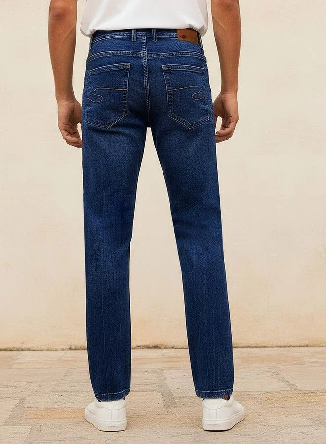 Lee Cooper BLUE Lee Cooper Men Regular Fit Soft Touch Jeans for Men | Best Price UAE