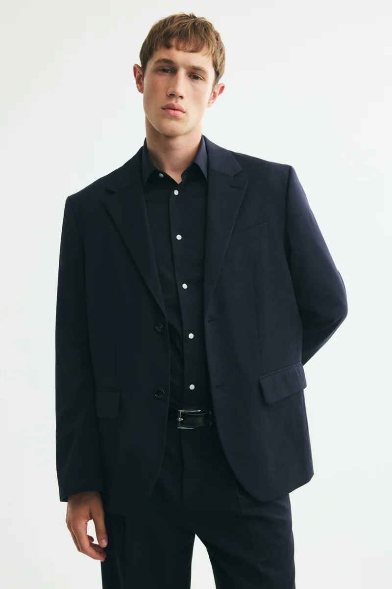 Relaxed Fit Wool-blend suit jacket