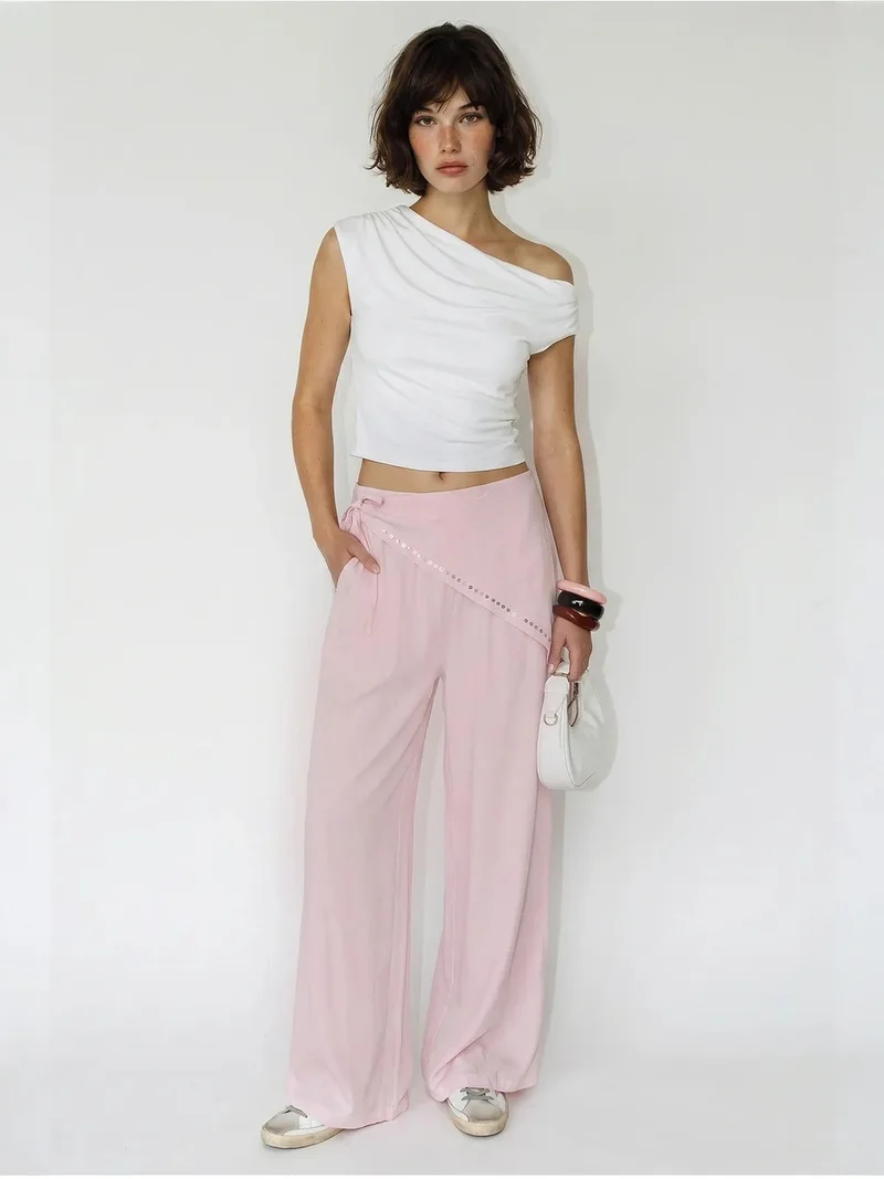 بيانكو لوتشي LUCCI Wide Leg Pull-On Trousers