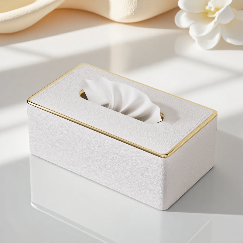 Light Luxury and High-End Household Tissue Box, Living Room Coffee Table, Creative High-End Paper Tissue Box, Hotel Restaurant Special Tissue Box - Image 2