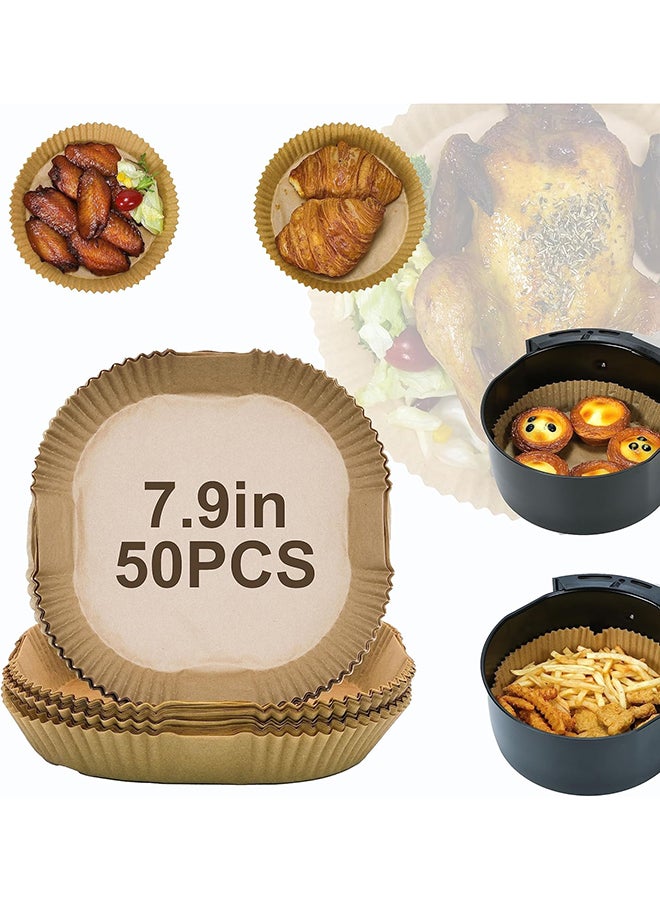Air Fryer Disposable Paper Liners 50Piece 7.9 Inch Square Parchment Paper Liner For Baking Roasting Fit 58 Qt