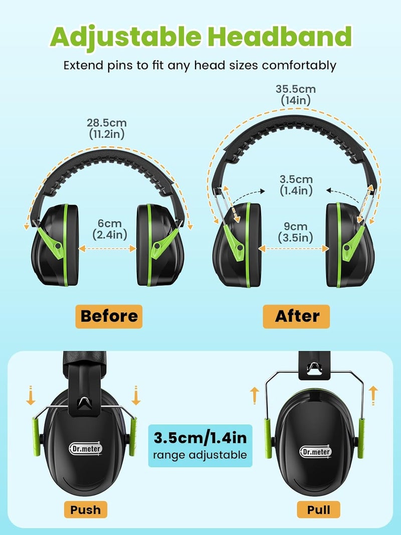 Dr.Meter Ear Muffs for Noise Reduction Noise Cancelling Headphones for Autism with Adjustable Headband - Kids Ear Protection for Airplane, Fireworks, Concerts and Football Game - Image 3