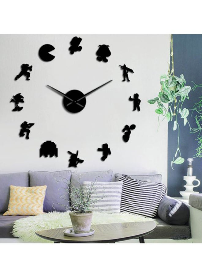 NIBEMINENT Acrylic Video Game Characters Designed Wall Clock Sticker Black 15x10x4.5cm  - Image 2