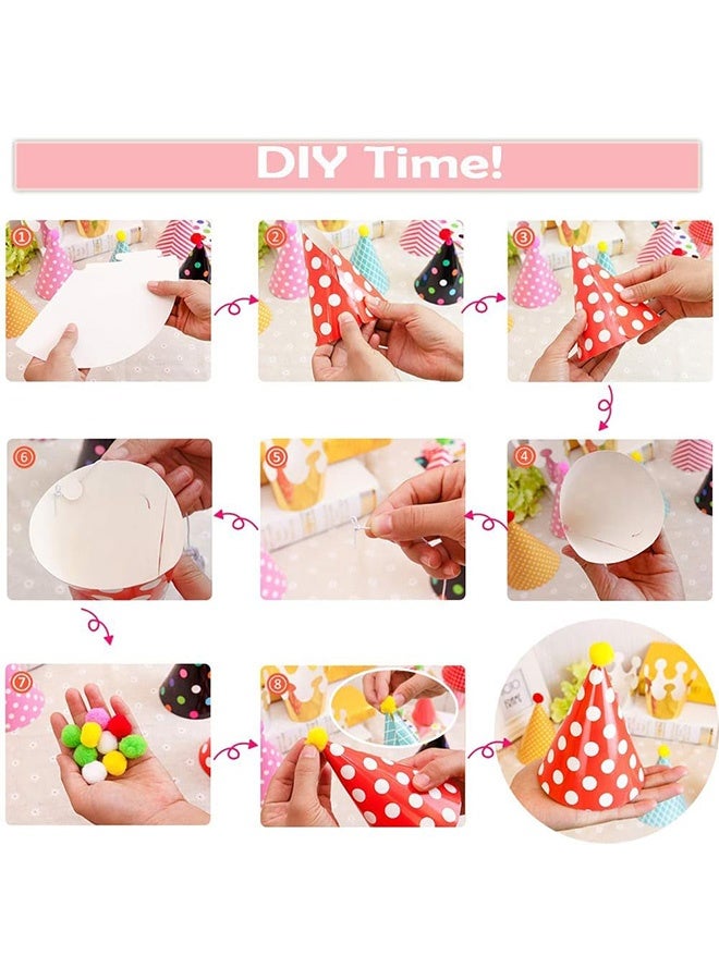 Quantum 22 PCS Birthday Hat Set, Adorable Mini Party Cone Hats Whistles, Multicolor Banner Party Decorations for Boys Girls Photo Props Class Celebrations - Image 3