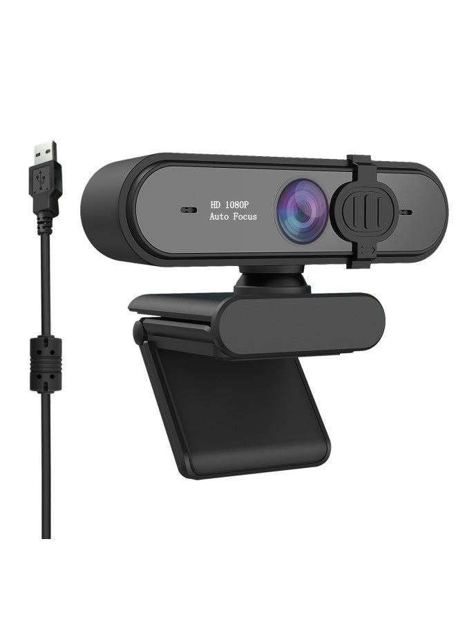HD 1080p كمبيوتر رقمي فئة عبر الإنترنت مؤتمر مباشر كاميرا سطح المكتب USB وحدة خالية من السائق كتلة ميكروفون-اللون: أسود - Image 2