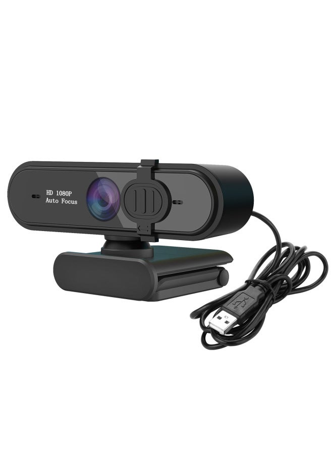 HD 1080p كمبيوتر رقمي فئة عبر الإنترنت مؤتمر مباشر كاميرا سطح المكتب USB وحدة خالية من السائق كتلة ميكروفون-اللون: أسود - Image 4