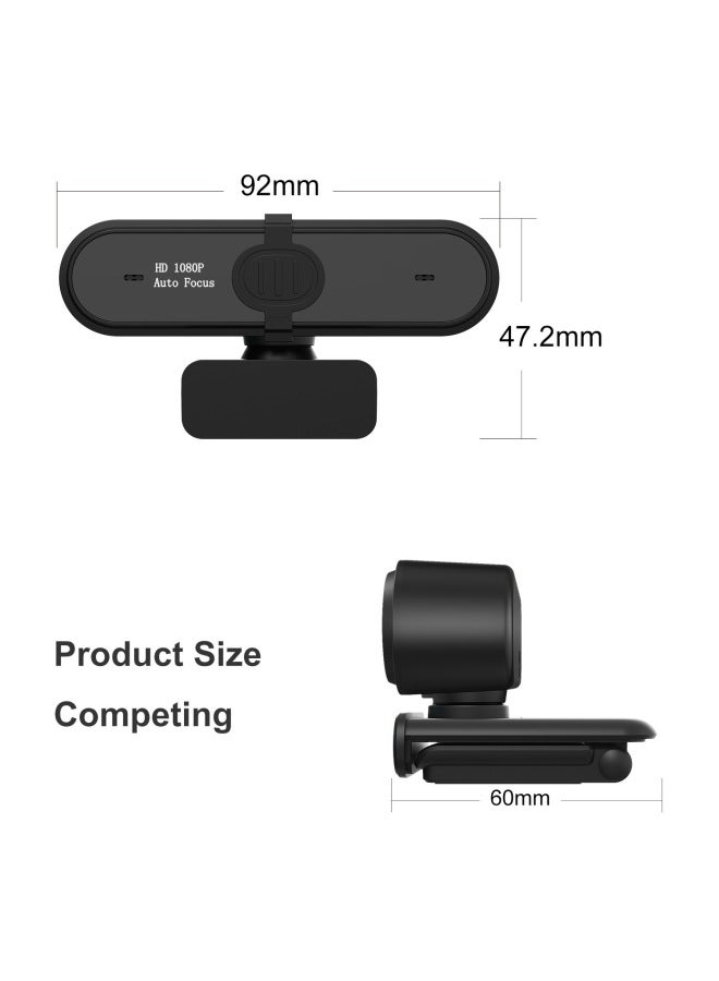 HD 1080p كمبيوتر رقمي فئة عبر الإنترنت مؤتمر مباشر كاميرا سطح المكتب USB وحدة خالية من السائق كتلة ميكروفون-اللون: أسود - Image 3
