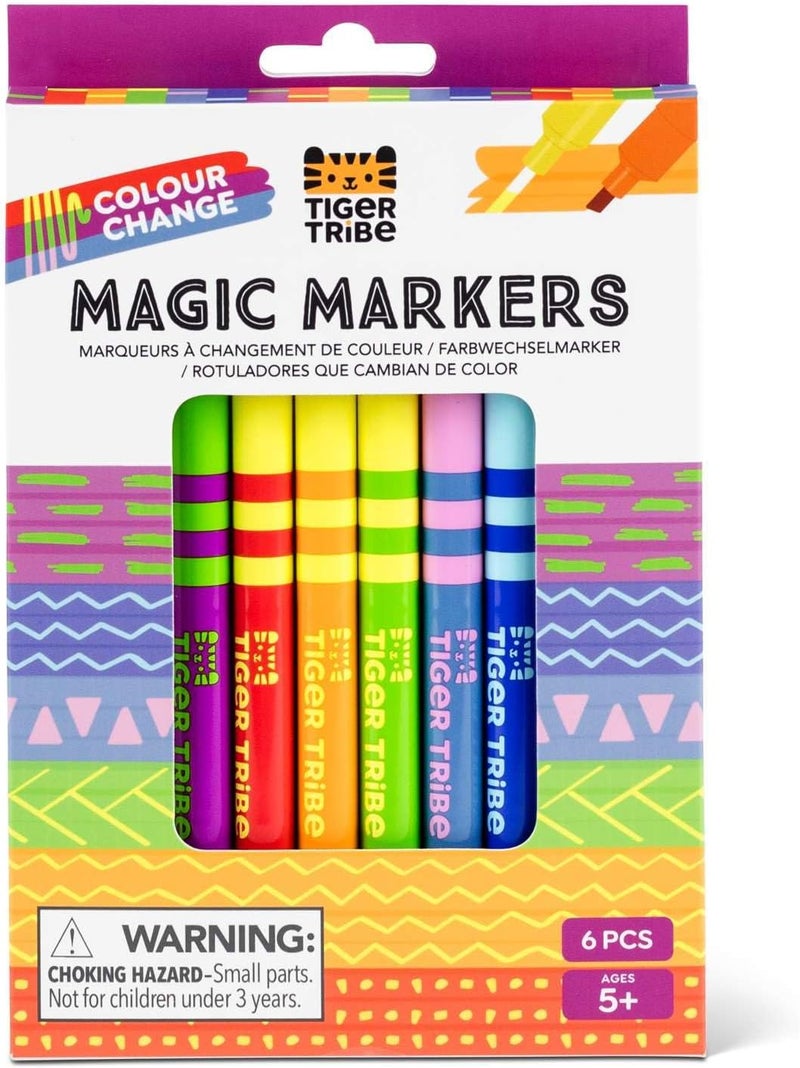 Tiger Tribe Colour Change Magic Markers - Set of 6 - Image 1