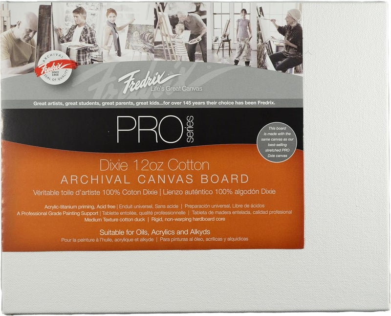 Fredrix PRO Series Archival Cotton Canvas Board 8 x 10 White