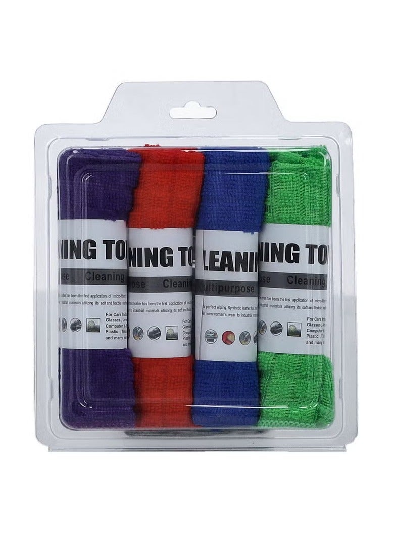 DELCASA 4 Piece Kitchen Towel Set Multicolour 30x30cm  - Image 1