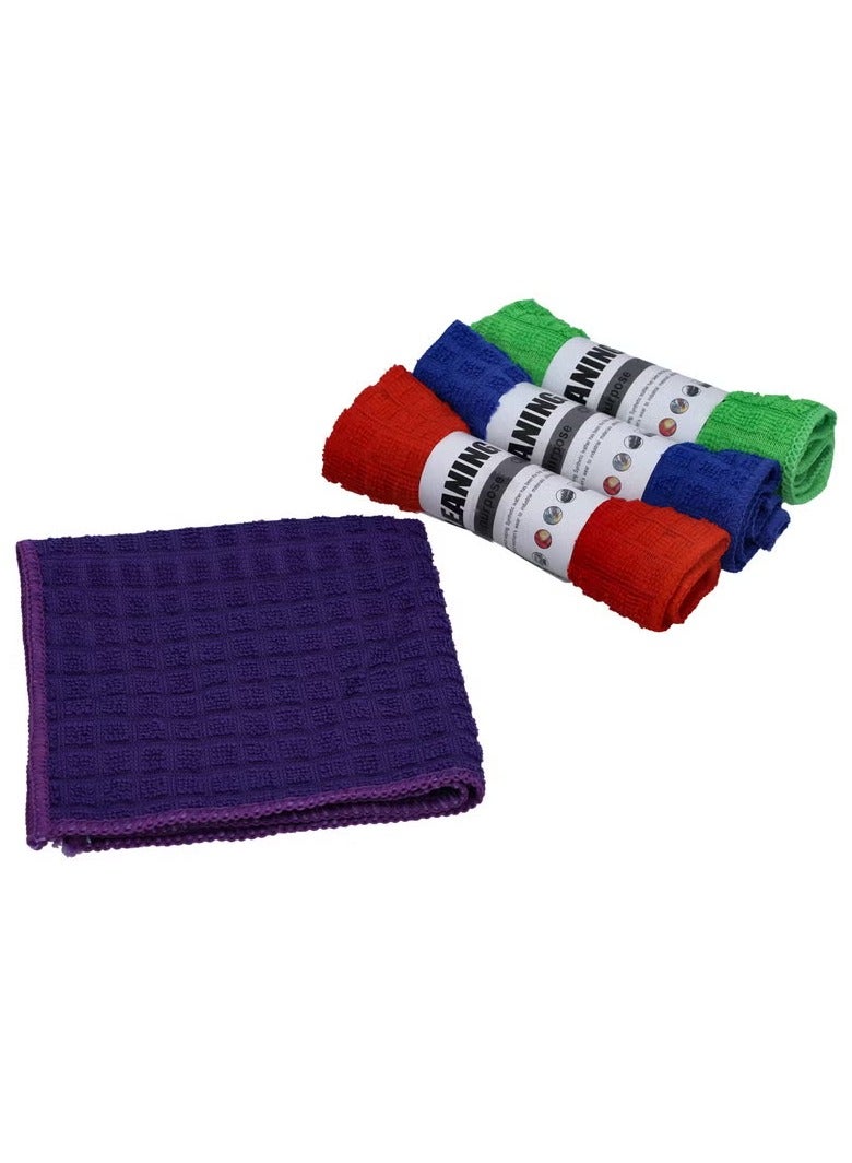 DELCASA 4 Piece Kitchen Towel Set Multicolour 30x30cm  - Image 3