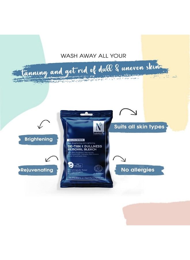 NUTRIGLOW Advanced Organics Detan & Dullness Removal Bleach For Skin Brightening And Hair Lightening (6 In 1) 20G All Skin Type - Image 3