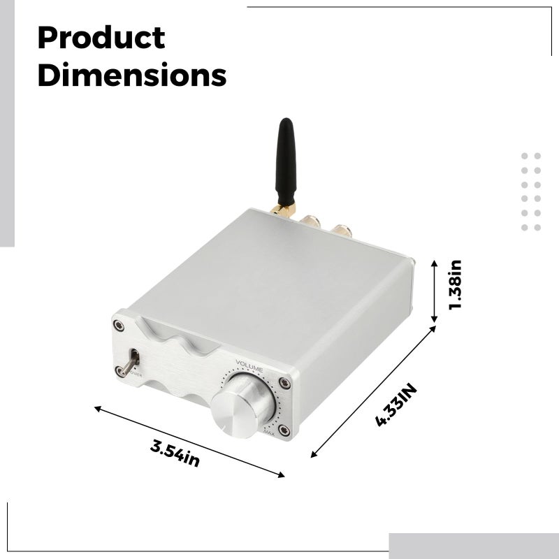 Metal Case Hi Fi Digital Amplifier 50W2 Output Wireless 5 0 Stereo Preamplifier - Image 5