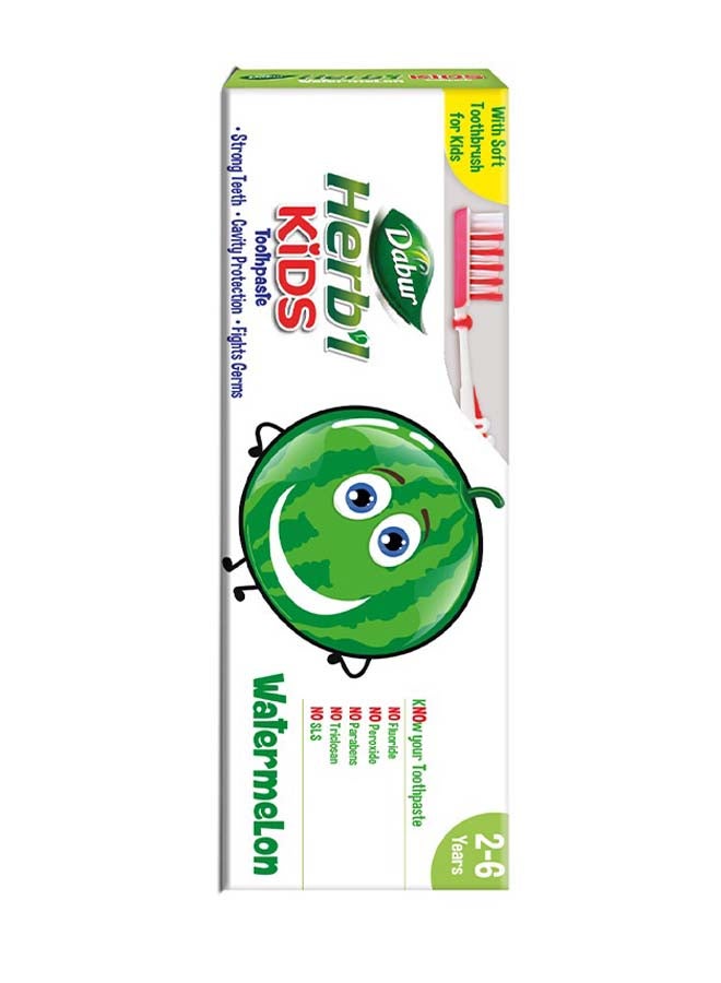 Dabur Watermelon Toothpaste With Soft Toothbrush 1Pc - Image 1