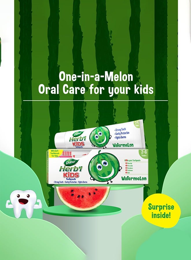 Dabur Watermelon Toothpaste With Soft Toothbrush 1Pc - Image 2