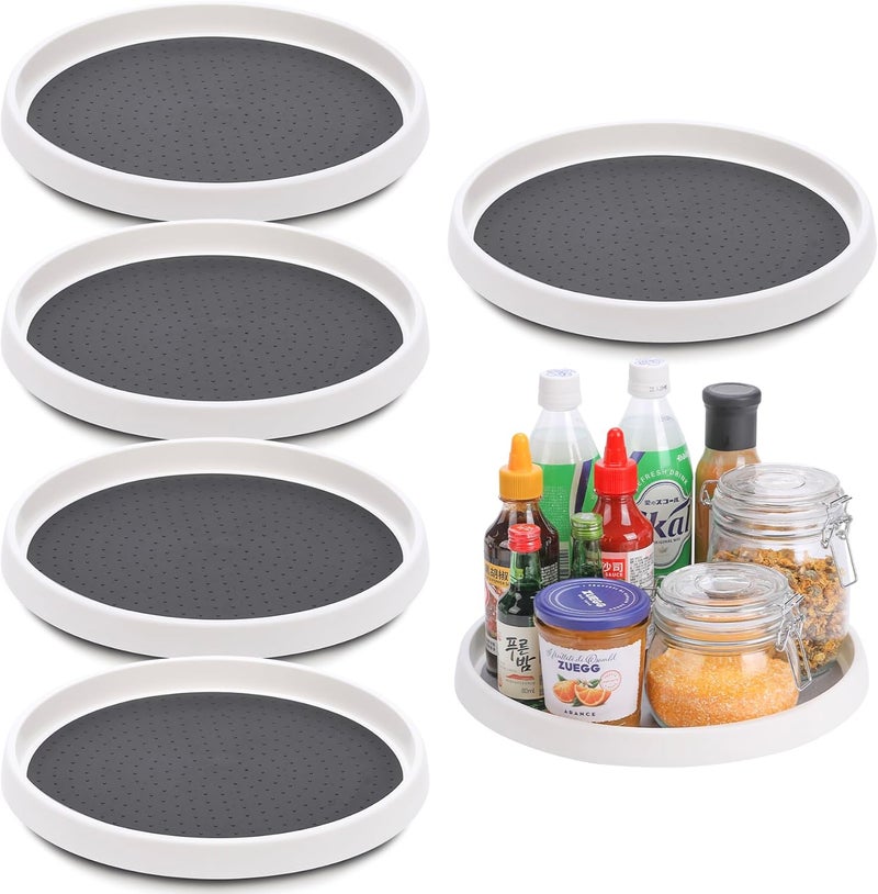 CiWiVOKi Set of 6, 12 Inch Non-Skid Lazy Susan Turntable, Lazy Susan Organizer for Cabinet, Pantry Organization, Kitchen Storage, Bathroom Sink Cabinet, Refrigerator, Countertop, Spice Rack (6 Pack 12 in) - Image 1