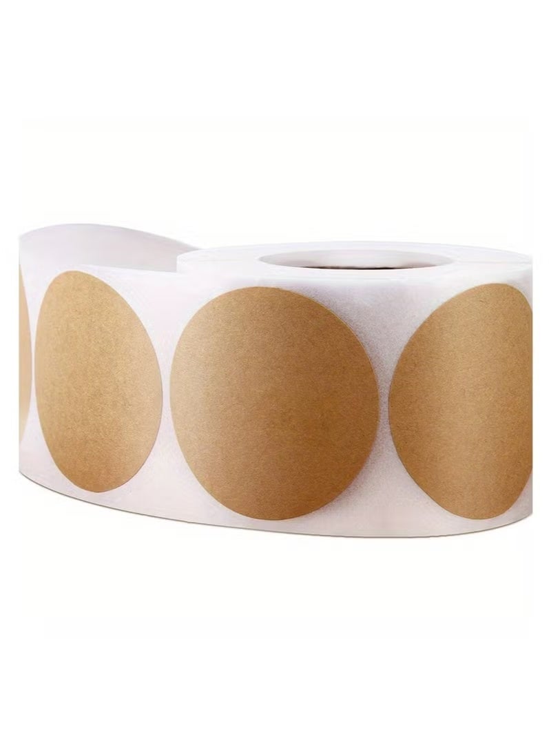 500 قطعة من ملصقات ورق الكرافت - ملصقات التغليف والوسم للمجوهرات والحرف اليدوية والتنظيم والبرطمانات - ملصقات لاصقة دائرية فارغة لأصحاب المتاجر والتعليب والخرز وصناعة المجوهرات ومستلزمات العرض والتغليف لصناعة المجوهرات - Image 2