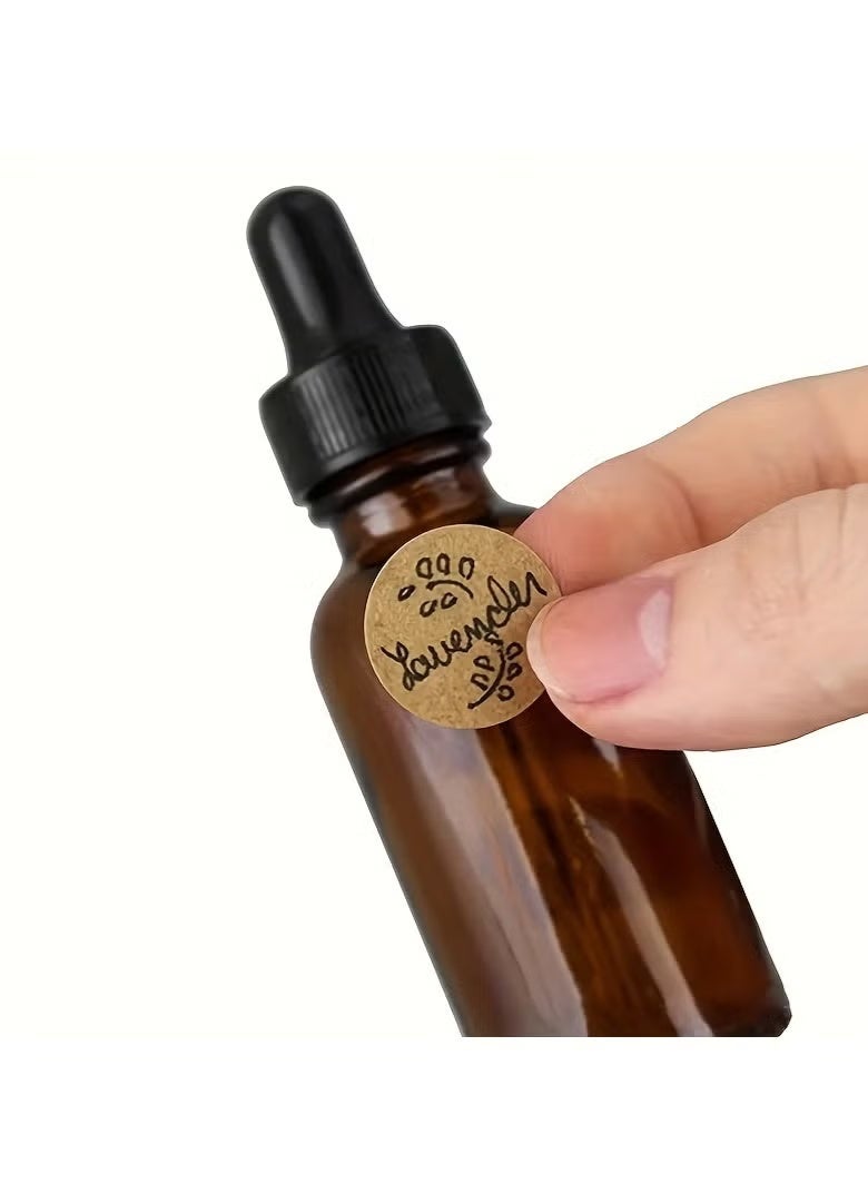 500 قطعة من ملصقات ورق الكرافت - ملصقات التغليف والوسم للمجوهرات والحرف اليدوية والتنظيم والبرطمانات - ملصقات لاصقة دائرية فارغة لأصحاب المتاجر والتعليب والخرز وصناعة المجوهرات ومستلزمات العرض والتغليف لصناعة المجوهرات - Image 5