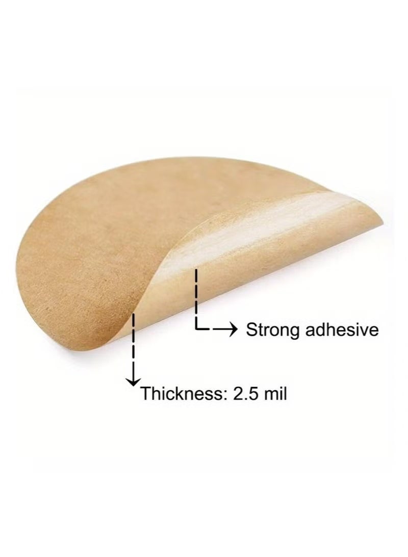 500 قطعة من ملصقات ورق الكرافت - ملصقات التغليف والوسم للمجوهرات والحرف اليدوية والتنظيم والبرطمانات - ملصقات لاصقة دائرية فارغة لأصحاب المتاجر والتعليب والخرز وصناعة المجوهرات ومستلزمات العرض والتغليف لصناعة المجوهرات - Image 3