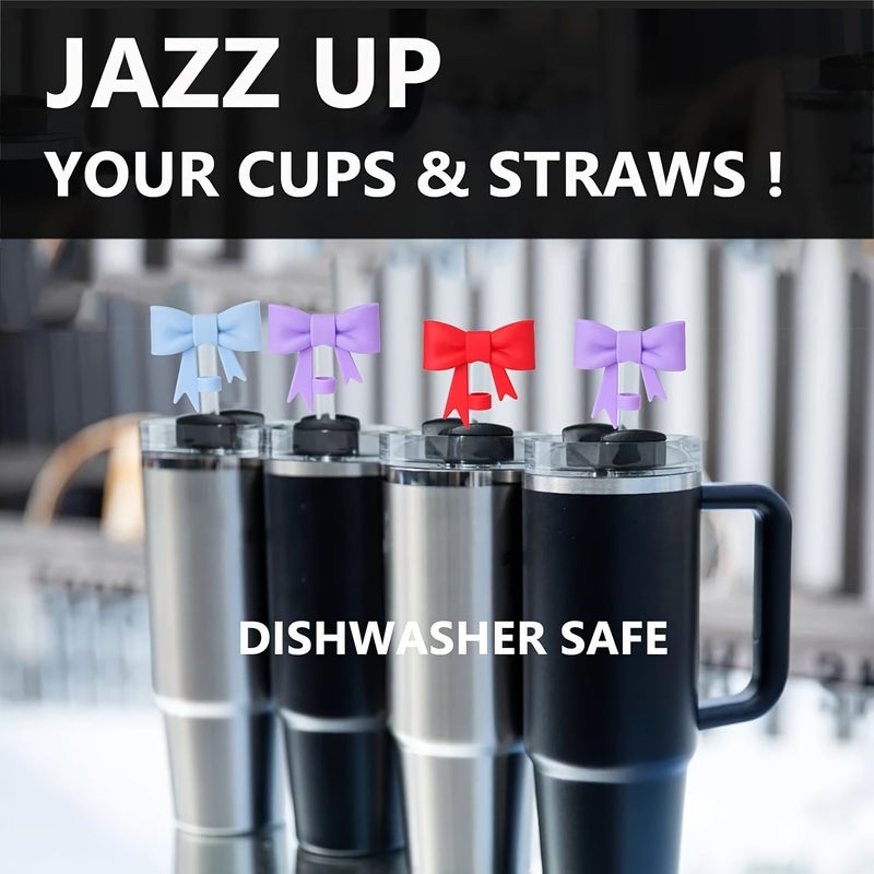 Blue 3pcs Silicone Straw Lid Cover Protector for 30 40oz Tumbler Cups - Image 3