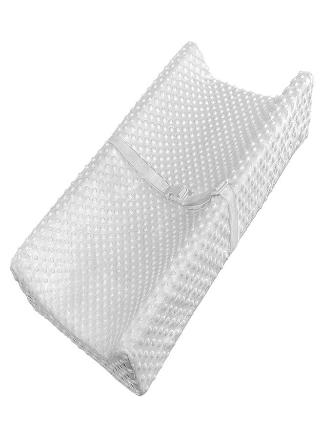 YENING Mini Baby Diaper Changing Pad for Dresser Top with Cover 27" x 16", Waterproof Lining Small Foam Contoured Changing Table Pads Topper Grey - Image 1