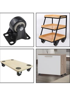 Y&D SYOSI 8 Pcs Rubber Single Caster Wheels, 1.5 Inch Heavy Duty Rigid Non-Swivel Top Plate Fixed Caster, Mini Silent Ball Bearing Small for Cart, Furniture, Cabinet, Workbench  - Image 5
