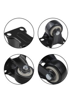 Y&D SYOSI 8 Pcs Rubber Single Caster Wheels, 1.5 Inch Heavy Duty Rigid Non-Swivel Top Plate Fixed Caster, Mini Silent Ball Bearing Small for Cart, Furniture, Cabinet, Workbench  - Image 3