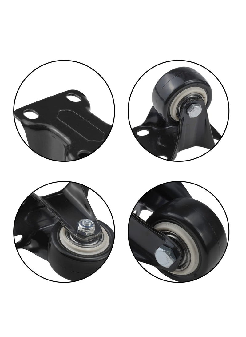 Y&D SYOSI 8 Pcs Rubber Single Caster Wheels, 1.5 Inch Heavy Duty Rigid Non-Swivel Top Plate Fixed Caster, Mini Silent Ball Bearing Small for Cart, Furniture, Cabinet, Workbench  - Image 3