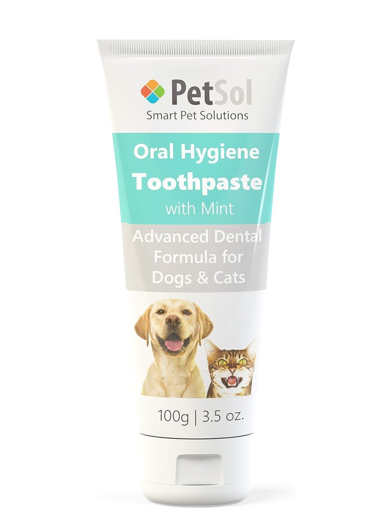 PET Toothpaste for Dogs and Cats 100g Improve Gum Tooth Health and Oral Hygiene Freshen Dog Breath Remove and Reduce Plaque Fresh Breath Dental Care Teeth Cleaning Tartar and Plaque Remover Mint - Image 1