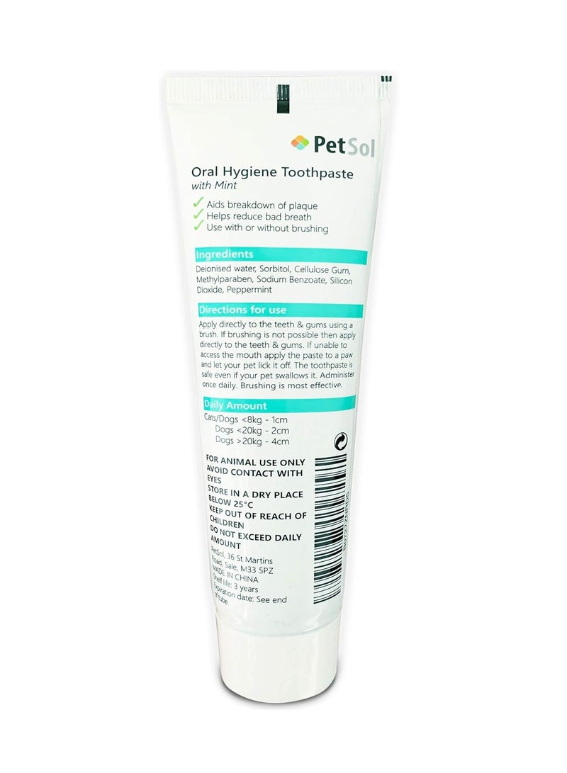 PET Toothpaste for Dogs and Cats 100g Improve Gum Tooth Health and Oral Hygiene Freshen Dog Breath Remove and Reduce Plaque Fresh Breath Dental Care Teeth Cleaning Tartar and Plaque Remover Mint - Image 2