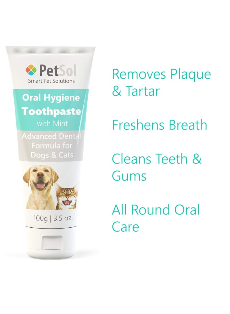 PET Toothpaste for Dogs and Cats 100g Improve Gum Tooth Health and Oral Hygiene Freshen Dog Breath Remove and Reduce Plaque Fresh Breath Dental Care Teeth Cleaning Tartar and Plaque Remover Mint - Image 3
