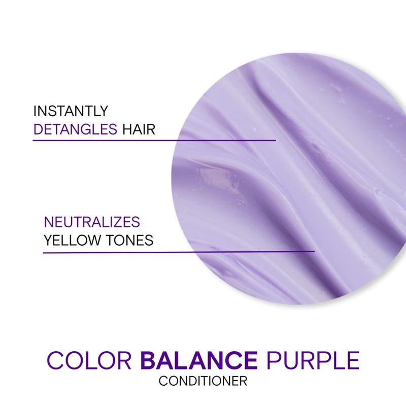 Joico Color Balance Purple Conditioner | For Cool Blonde, Gray Hair | Eliminate Brassy Yellow Tones | Boost Color Vibrancy & Shine | UV Protection | With Rosehip Oil & Green Tea Extract | 33.8 Fl Oz - Image 4
