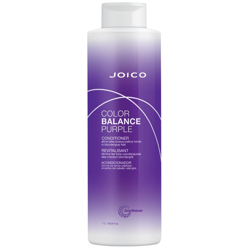 Joico Color Balance Purple Conditioner | For Cool Blonde, Gray Hair | Eliminate Brassy Yellow Tones | Boost Color Vibrancy & Shine | UV Protection | With Rosehip Oil & Green Tea Extract | 33.8 Fl Oz - Image 1