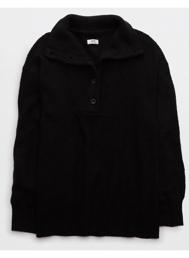 Aerie Aerie CozyUp Waffle Button Sweater  - Image 3