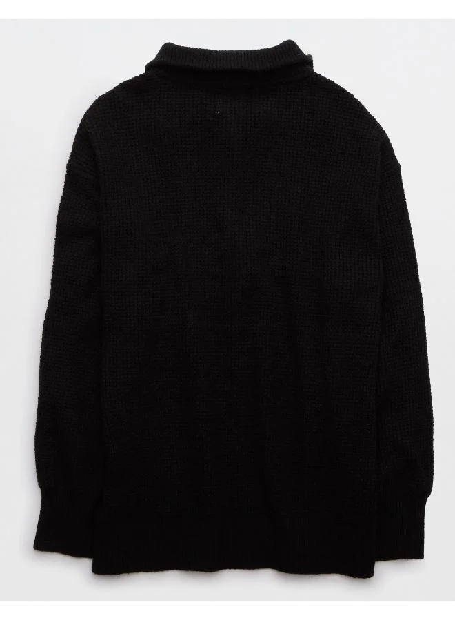 Aerie Aerie CozyUp Waffle Button Sweater