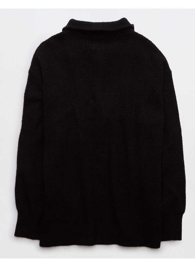 Aerie Aerie CozyUp Waffle Button Sweater  - Image 4